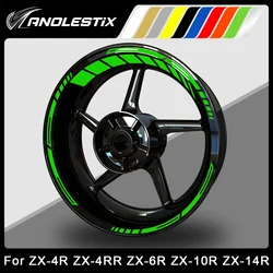 AnoleStix Reflective Motorcycle Wheel Sticker Hub Decal Rim Stripe Tape For Kawasaki Ninja ZX4R ZX4RR ZX6R ZX10R ZX14R