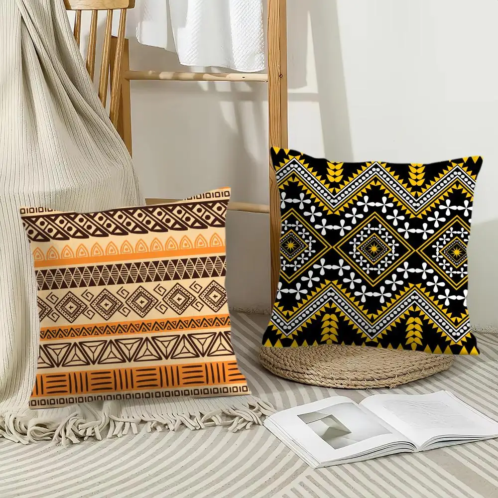 Samoan Tribe Samoa Totem Cushion Cover Soft Plush Throw Pillow Cover | Double-Sided Cushion Case | Sofa Bedroom Home Decor