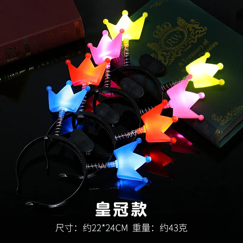 Jouets lumineux pour enfants, lumières LED, étoiles/coeurs d'amour/couronne, coiffure, jouet lumineux mignon, accessoires de décoration pour fête de Concert