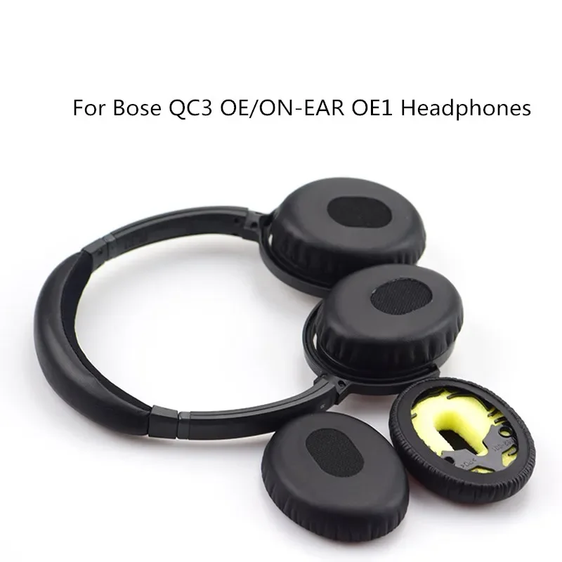 

Black Replacement Earpads Headband Ear Pads Foam Cushion Set For Bose QC3 QC 3 On Ear/OE Headphones