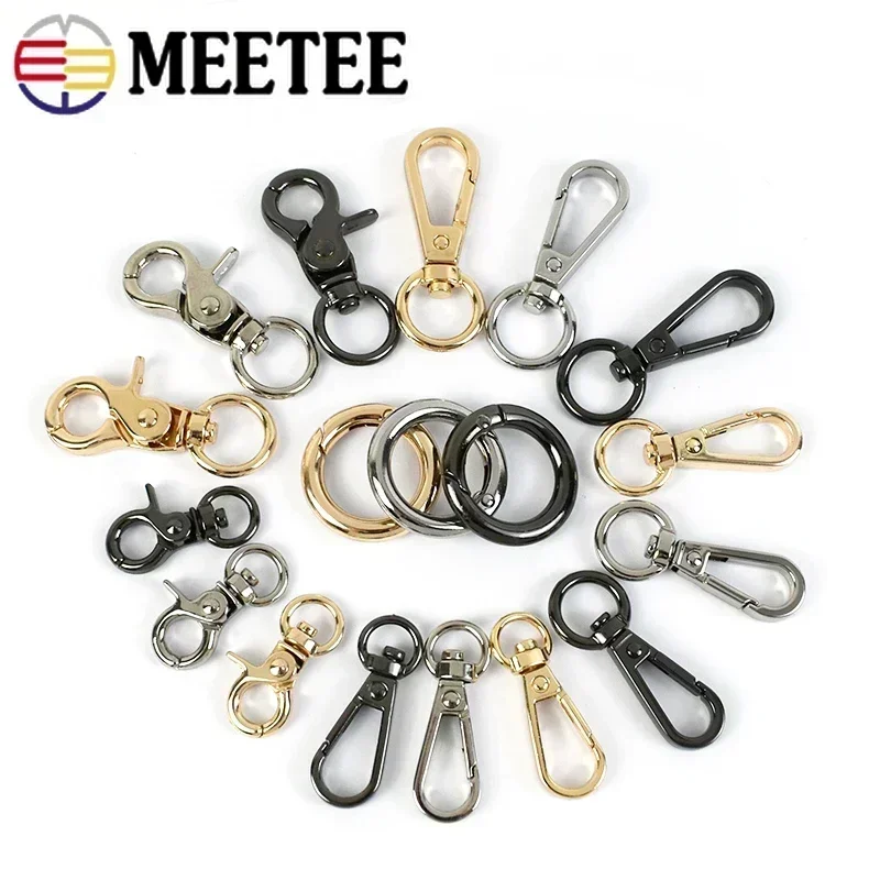 10/20Pcs Metal Lobster Swivel Buckles Carabiner Hook Trigger Clasp O Ring Bag Strap Belt Handbag Hanger DIY Sewing Accessories