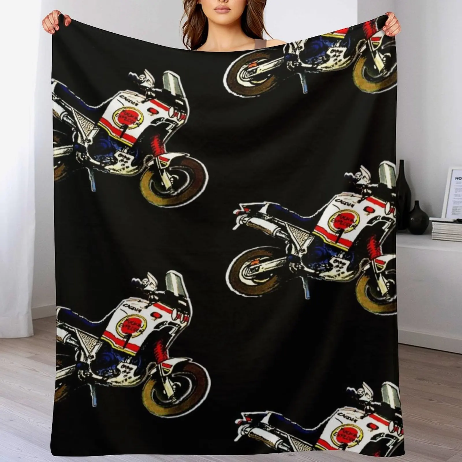 Lucky Strike Cagiva Elefant Cartoon Throw Blanket