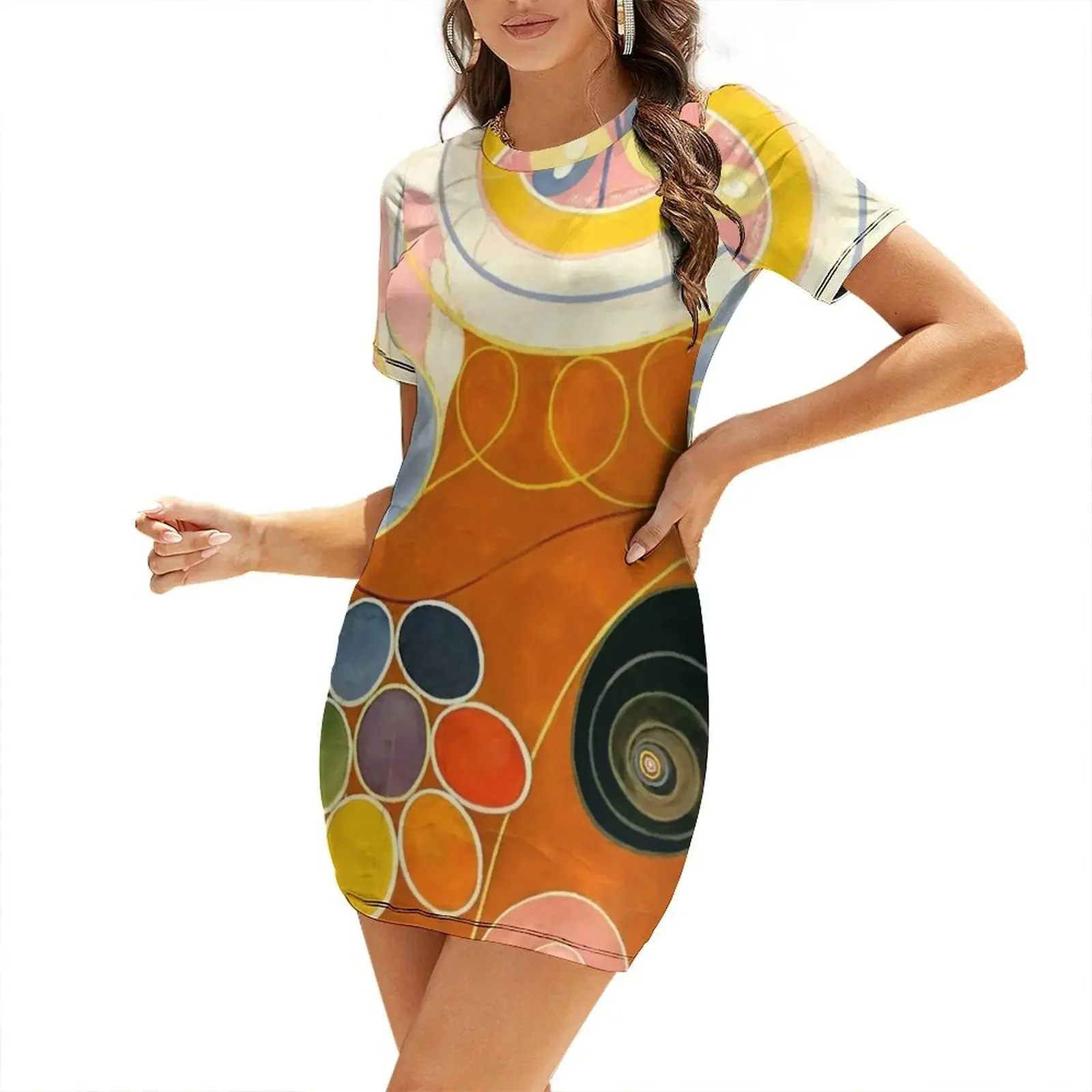 

Hilma af Klint The Ten Largest, No. 03, Youth, Group IV Short-Sleeved Dress purple dress Dress