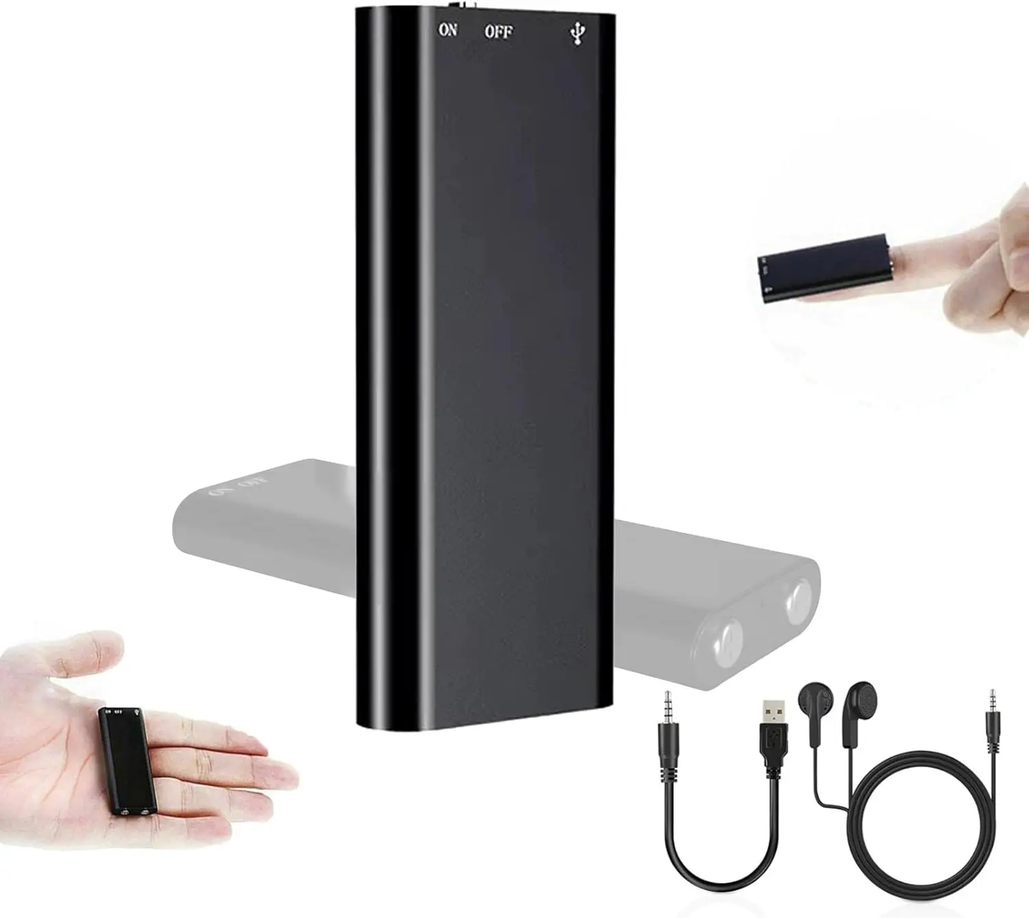 Mini Voice Recorder, 8GB/16GB Ultra-compact with MP3 player 