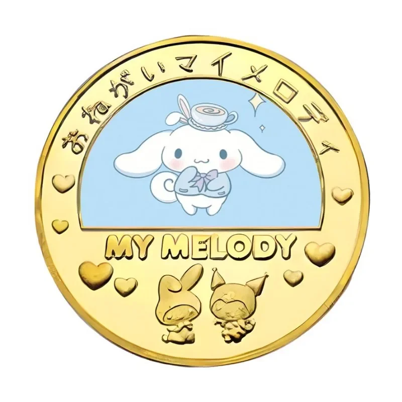 Sanrio kuromi olá kitty pochacco hangyodon bonito kawaii periférico moedas comemorativas criativo dos desenhos animados ornamentos presentes do feriado