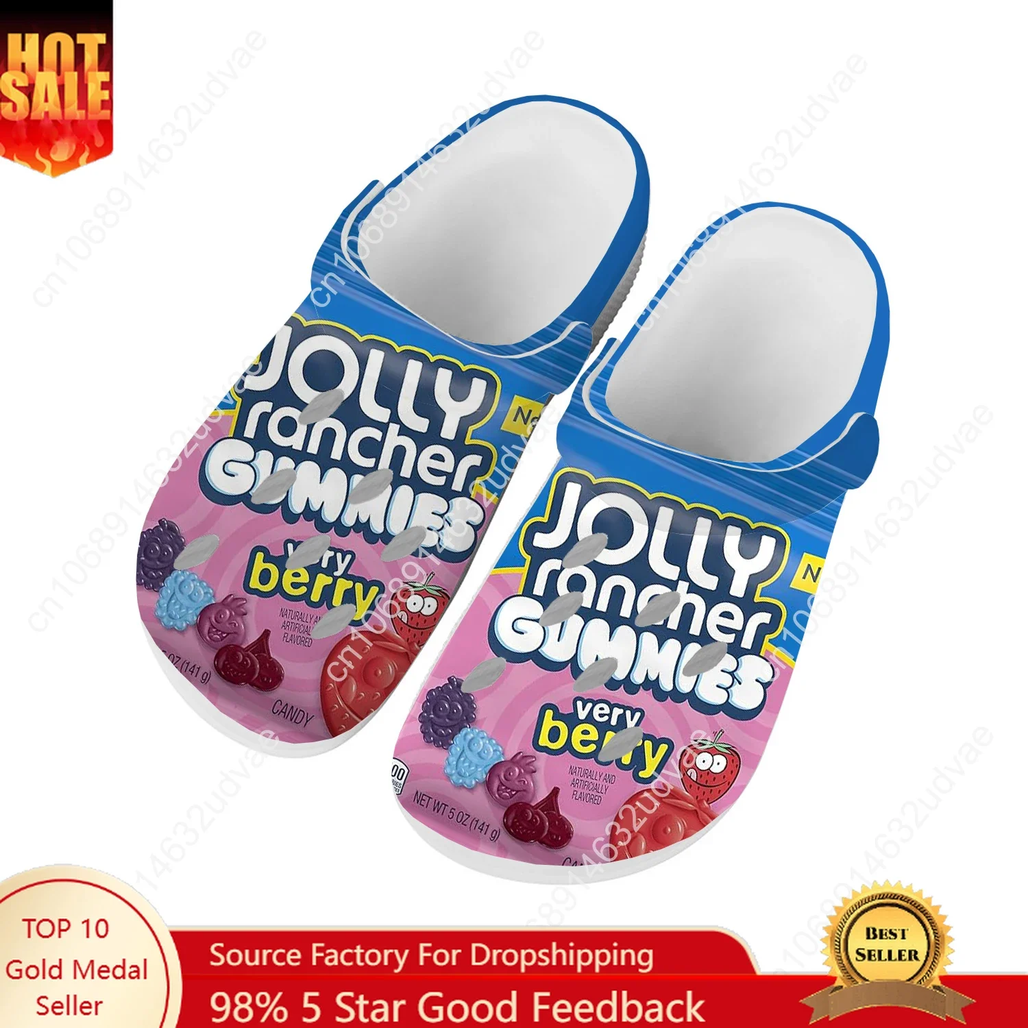 

JOLLY Candy Water Shoes Men Women Teenager Comfortable Fashion Home Garden Clogs Custom Sandals Beach Breathable Hole Slippers