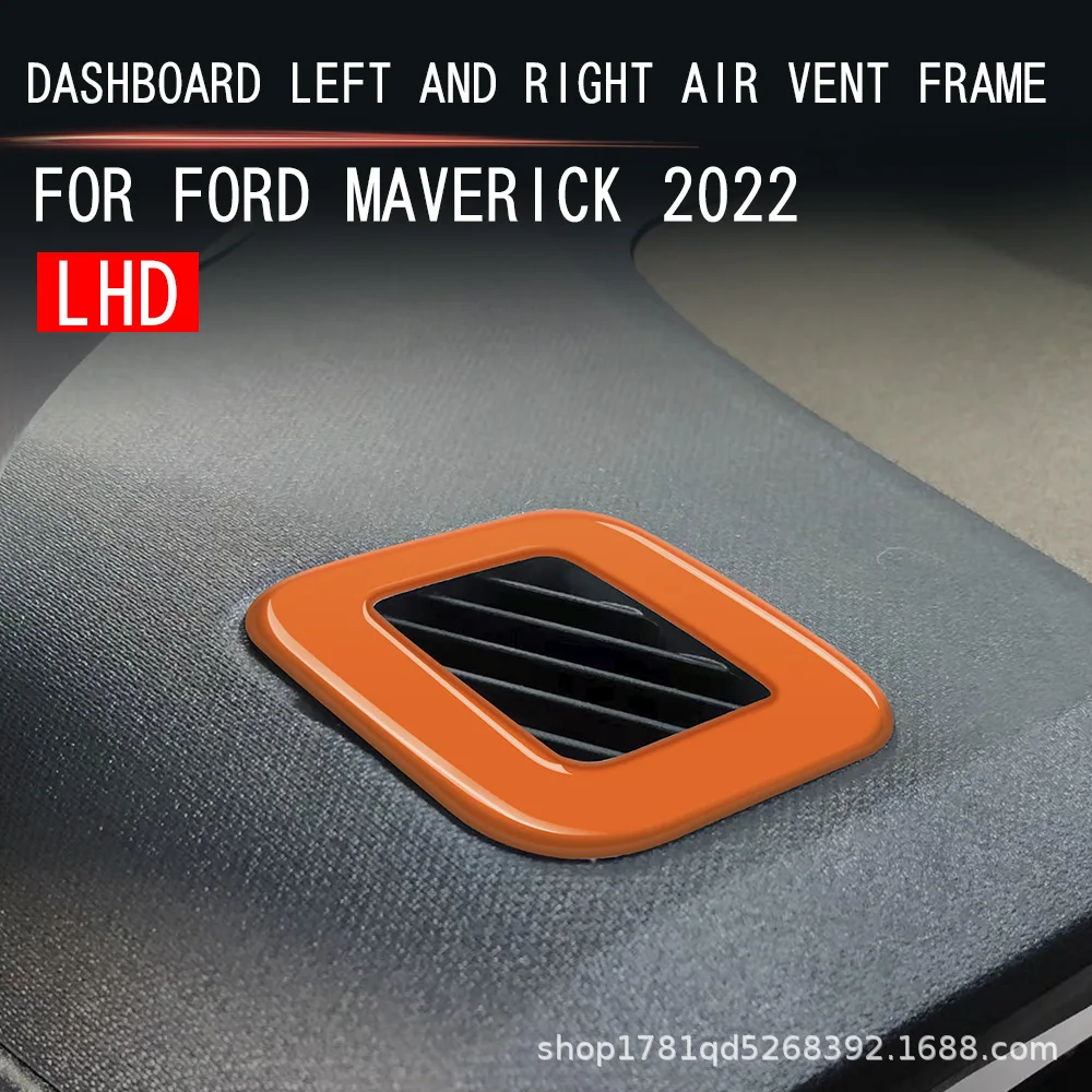 

For 2022 Ford Lone Ranger Maverick ABS orange car styling dashboard air outlet frame sticker car interior protection accessories