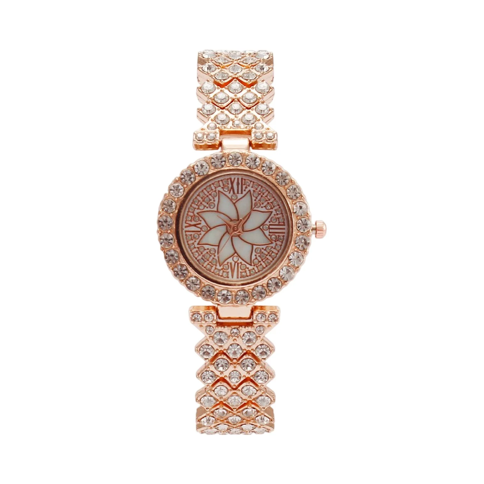 

‌ Роскошные женские часы из розового золота с бриллиантами, римские цифры, циферблат, металлический ремешок, осень 2025, новый элегантный рождественский подарок