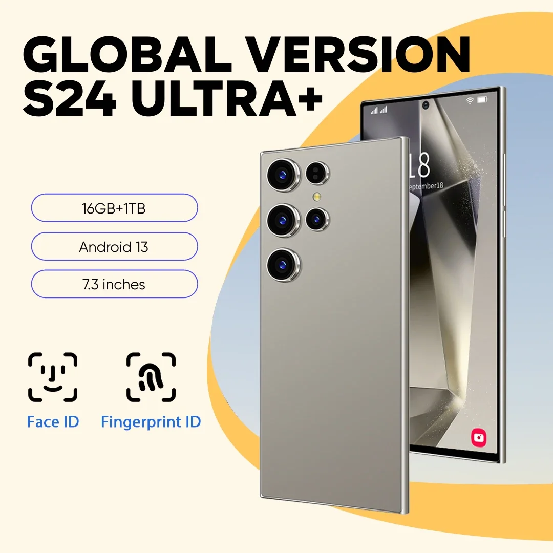 

New S24 Ultra+ Smartphone 5G Signal 16GB+1TB Android 13 8000mAh phone Face Recognition Fingerprint unlocking Fast shipping