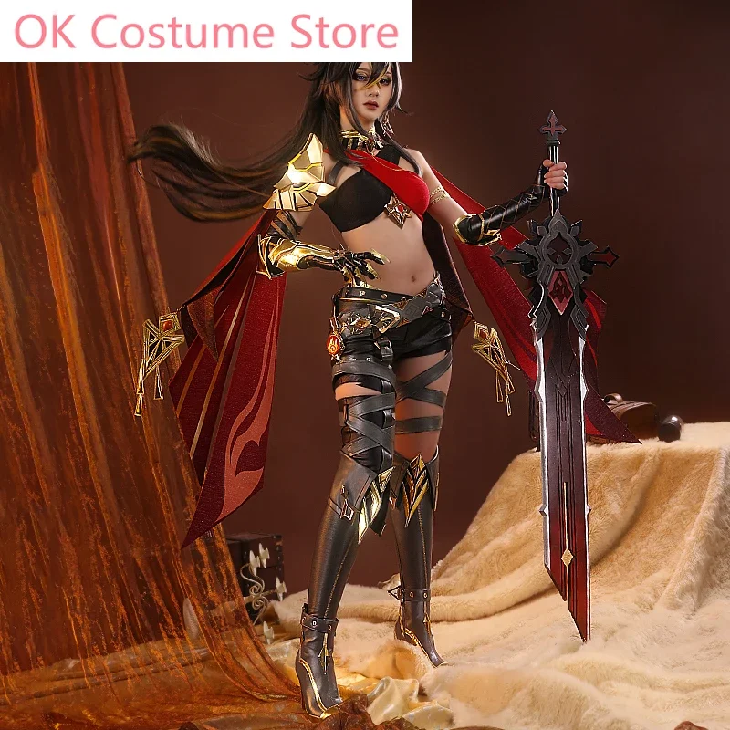 Anime! Genshin Impact Dehya The Eremites Game Suit Sexy Lovely Uniform Cosplay Costume Halloween Party Outfit Women