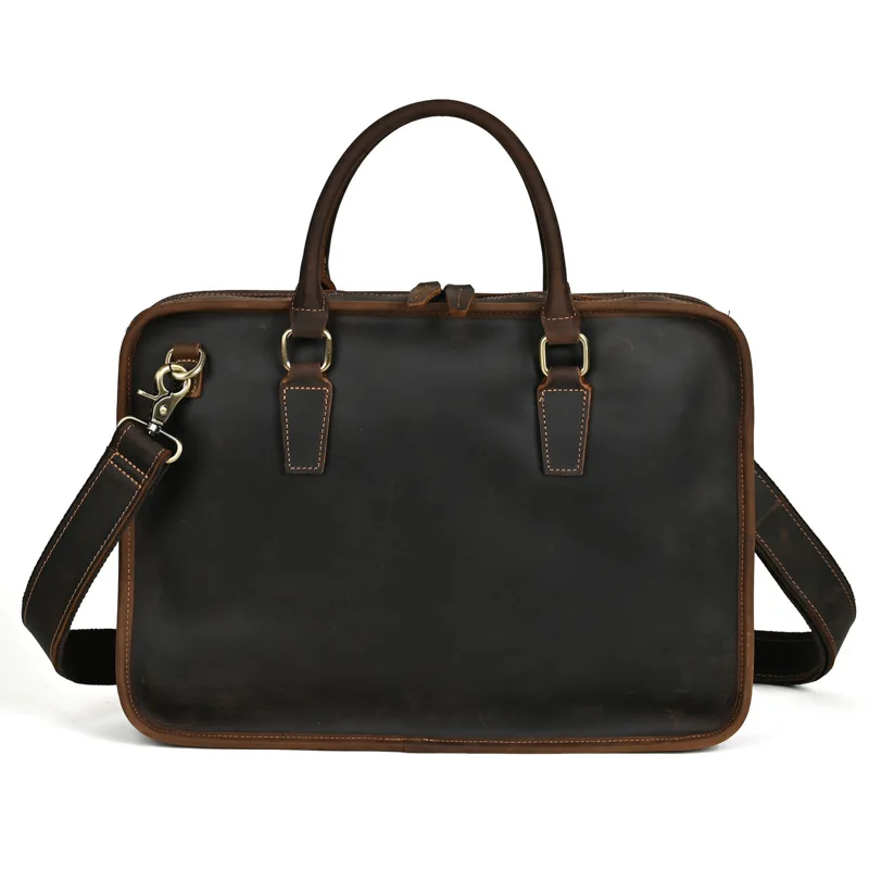 Maletín ultrafino para hombre, bolsa de negocios hecha a mano, diseño Original, estilo Retro, de lujo