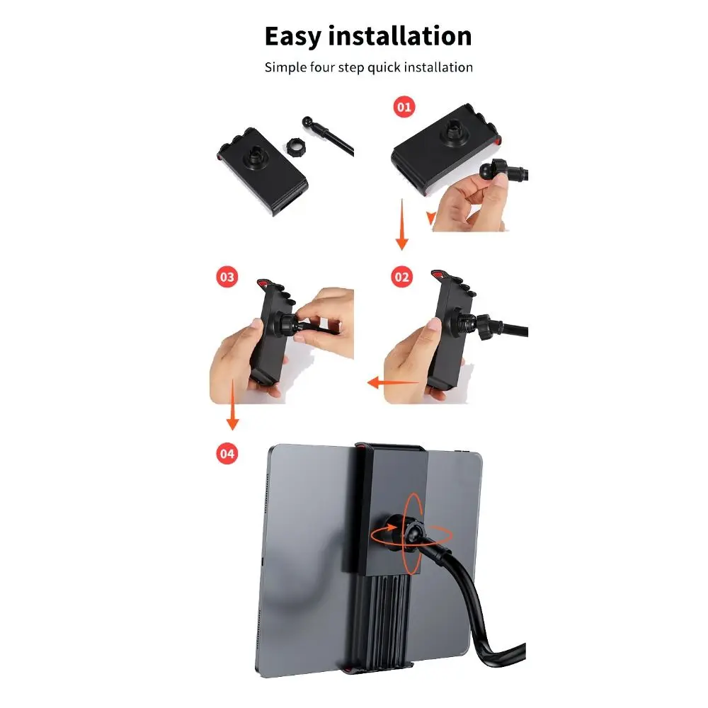Flexible Clip Mobile Phone Stand Adjustable Angle Portable Design Tablet Holder 360° Rotation 70cm Length Phone Stands