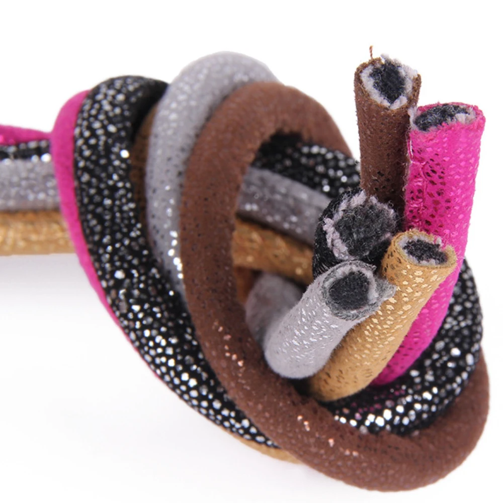 REGELIN 2meters Colorful PU Leather Strap Findings Round Faux Leather Cord String Rope DIY Necklace Bracelet Making