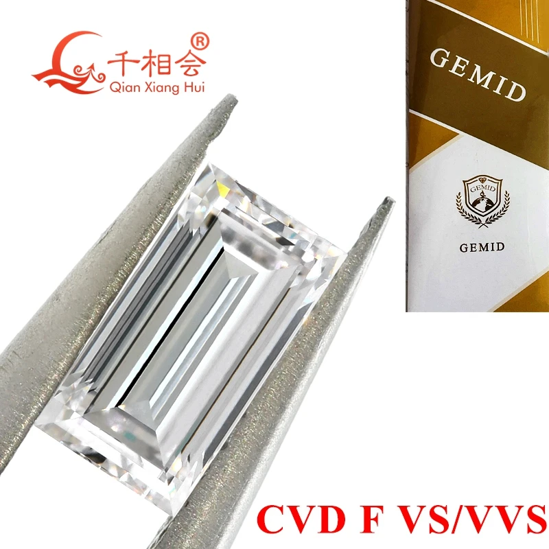 

CVD diamond E F white color 0.8ct -1ct VS1 clarity baguette shape Trapezoid Cut GEMID certificated lab grown diamond loose stone