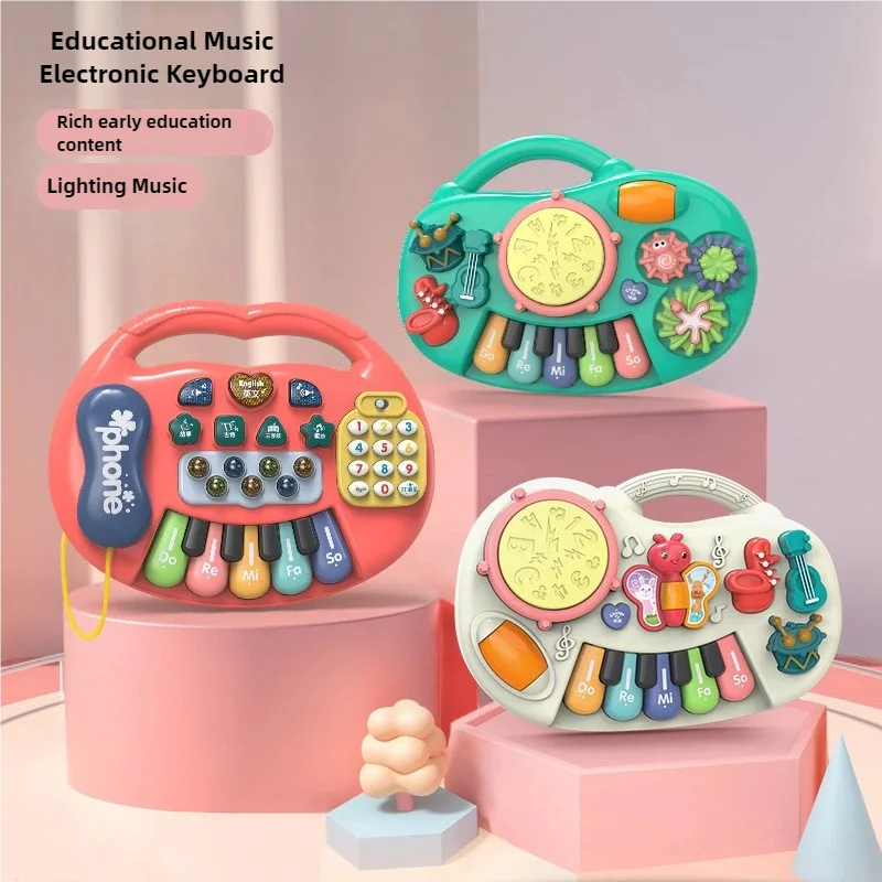 Baby-Musikspielzeug mit Tierklang, Kinder-Klaviertastatur, elektrisches blinkendes Musikinstrument, frühes Lernspielzeug für Kinder