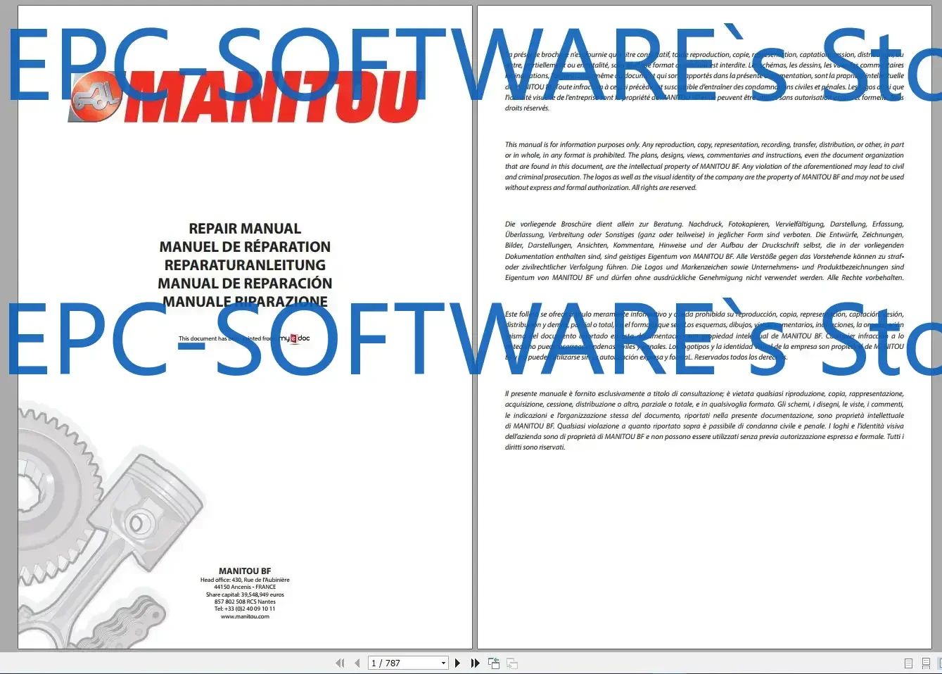 

EPC-SOFTWARE Manitou PDF DVD 37,66 ГБ Обновленное обслуживание 2021, детали и руководство по эксплуатации