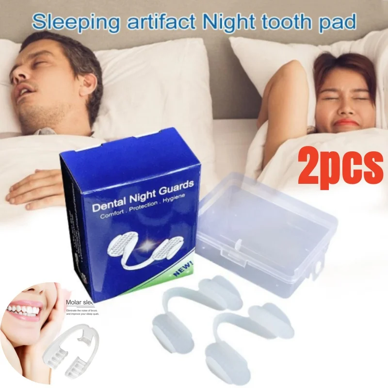 2Pcs Dental Mouth Guard Universal Teeth Splint Protector Anti-wear Silicone Tooth Pad for Grinding Clenching Teeth at Night