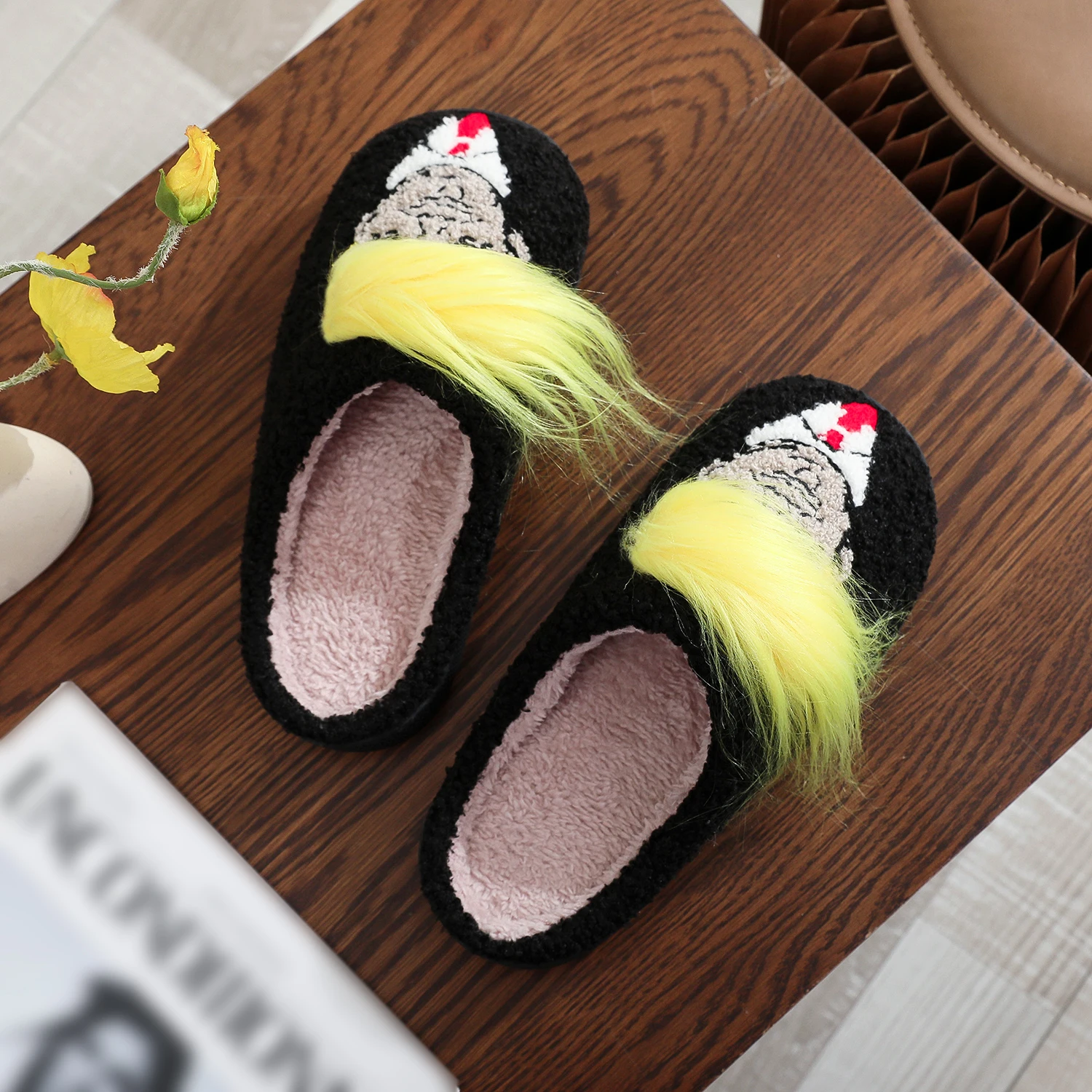 Winter home home funny trump cotton slippers non-slip thick bottom home lightweight cotton slippers