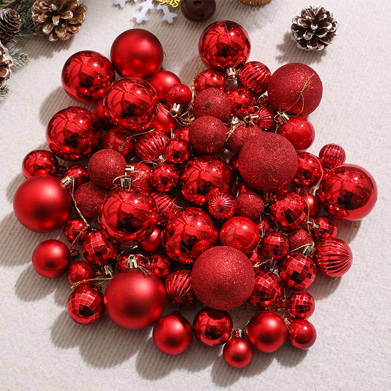 10/20/30/40/50/100 Stück Frohe Weihnachten Kugeln Hängende Weihnachtsbaumdekoration für Heimdekoration Neujahr 2026 Navidad Partyzubehör – Detail 11