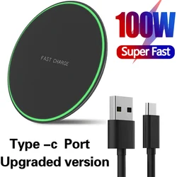 100W Fast Wireless Charger Pad for iPhone 15 13 12 14 X Pro Max For Samsung Galaxy S21 S20 S10 S9 S8 Xiaomi Wireless Charging