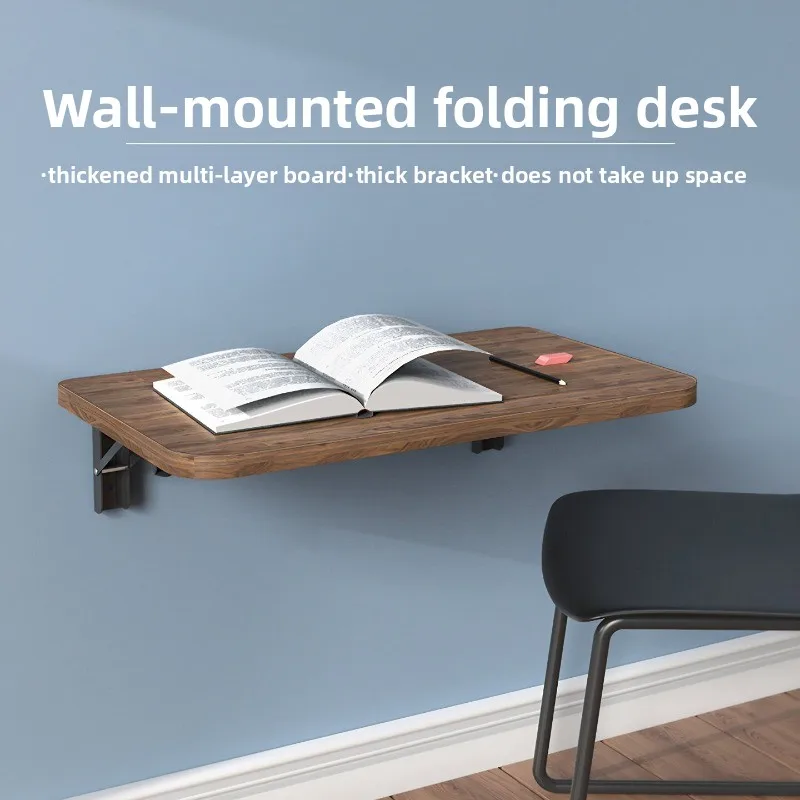 Wall Mounted Desk Folding Wooden Shelf Table for Small Apartment Space Saving Computer Desk Minimalist Wall Desk for Home Office