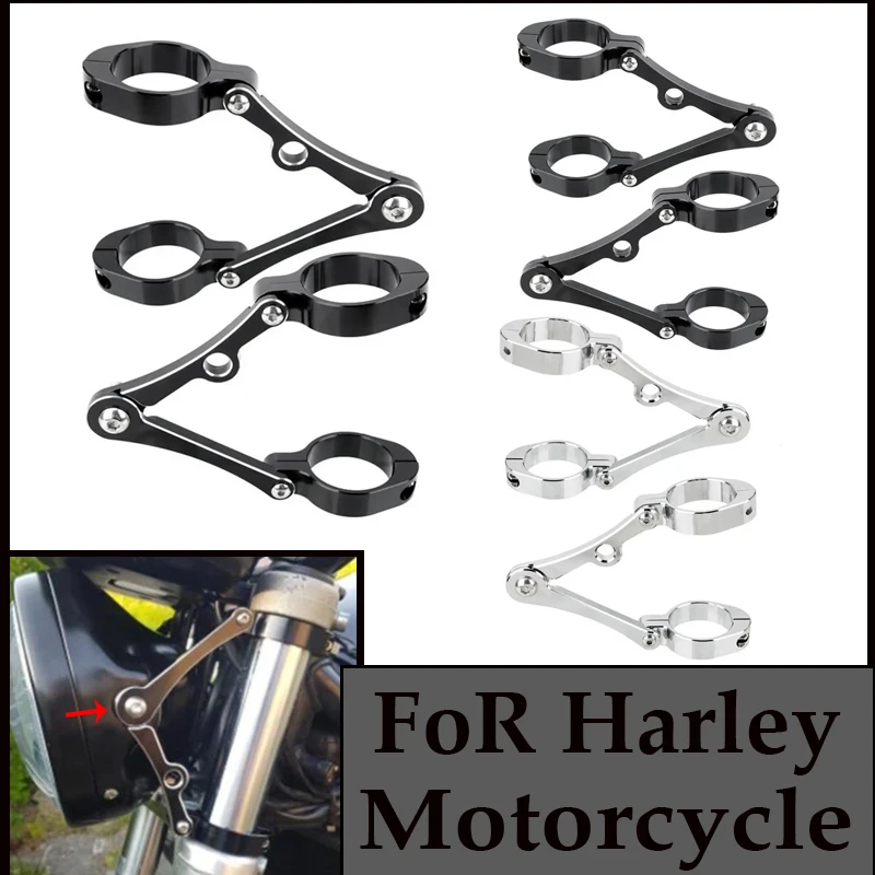 

Для Harley Cafe Racer Chopper Bobber UniversalMotorcycle кронштейн для фар крепления зажим 39 мм-41 мм держатель черный