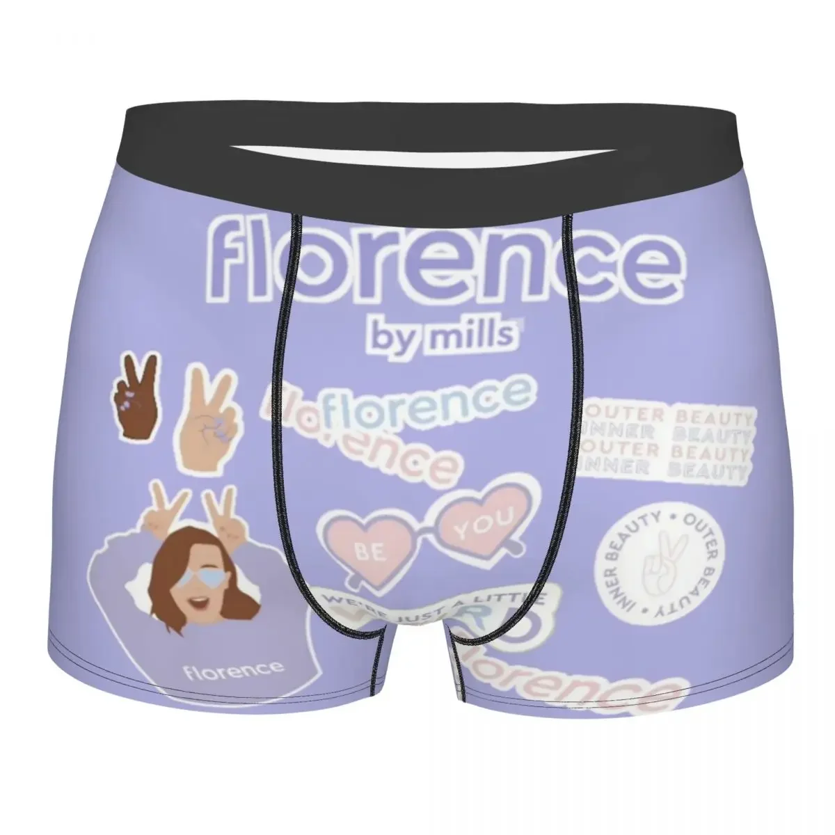 Florence By Mills Boxer Shorts Men 3D Printed Male Breathbale Millie Brown Beauty Underwear Panties Briefs