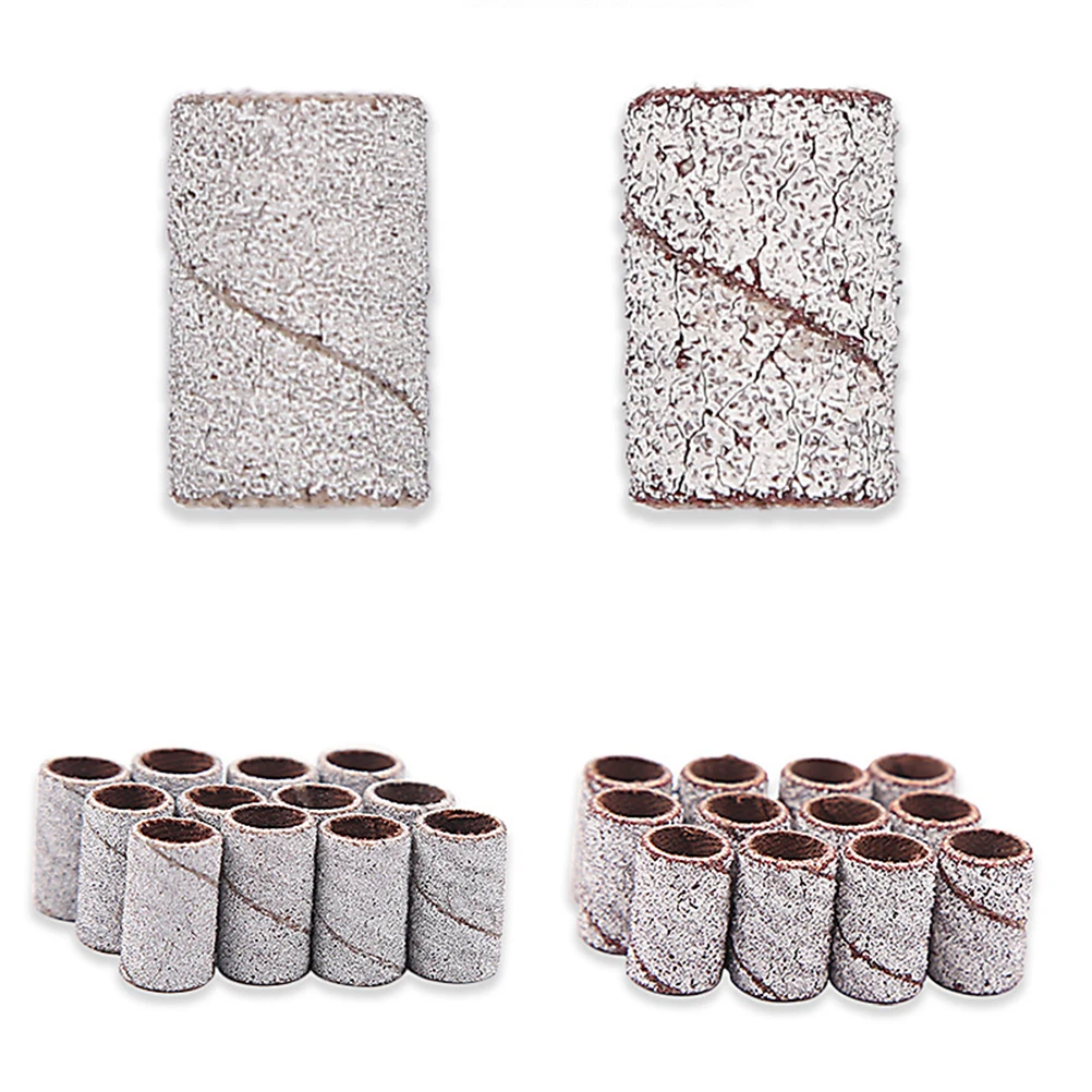 

100pcs Sanding Bands Ring Nail Drill Accessories Manicure Pedicure Grinding Polisher Replacement for Electric Tools White 6mm