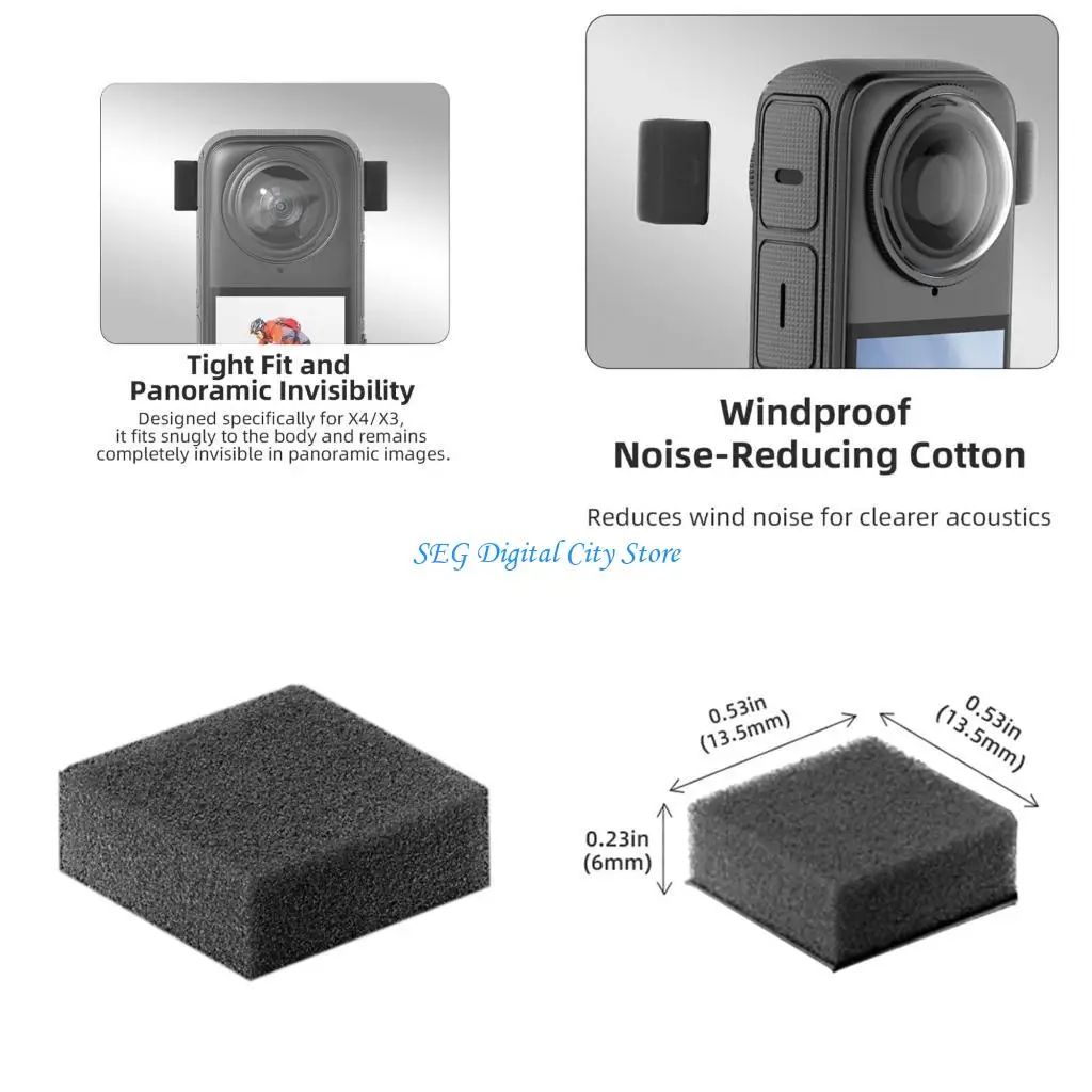 

U75B Windproof Sponge Easily Install Mic Windscreen for X4 Camera Windproof Case Outdoor Optimals Sound