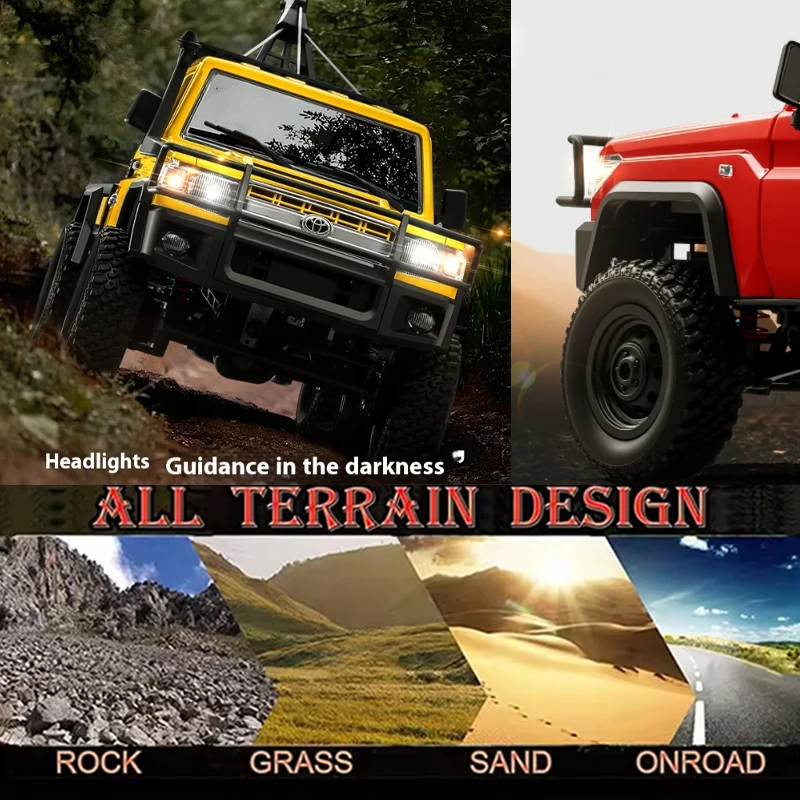 รถบังคับวิทยุ Mn82T MN82 1:12 พร้อมไฟ LED จำลองขนาดเท่าของจริง LC79 ระดับมืออาชีพ ขับเคลื่อน 4 ล้อ รุ่นรถกระบะของเล่น