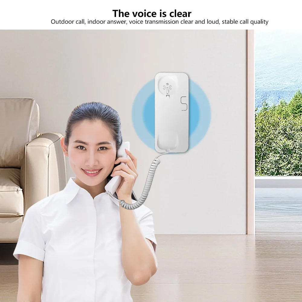 Non-Visual Wired Intercom Swipe Card Password Unlock Family Private Residence Intercom 2 Iine Telephone