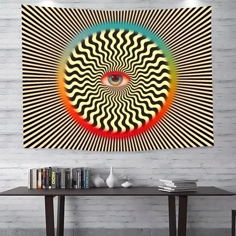 Tapisserie psychédélique pour les yeux : art mural hypnotique et affascinante pour une déclaration de décoration audacieuse, frappant et unique
