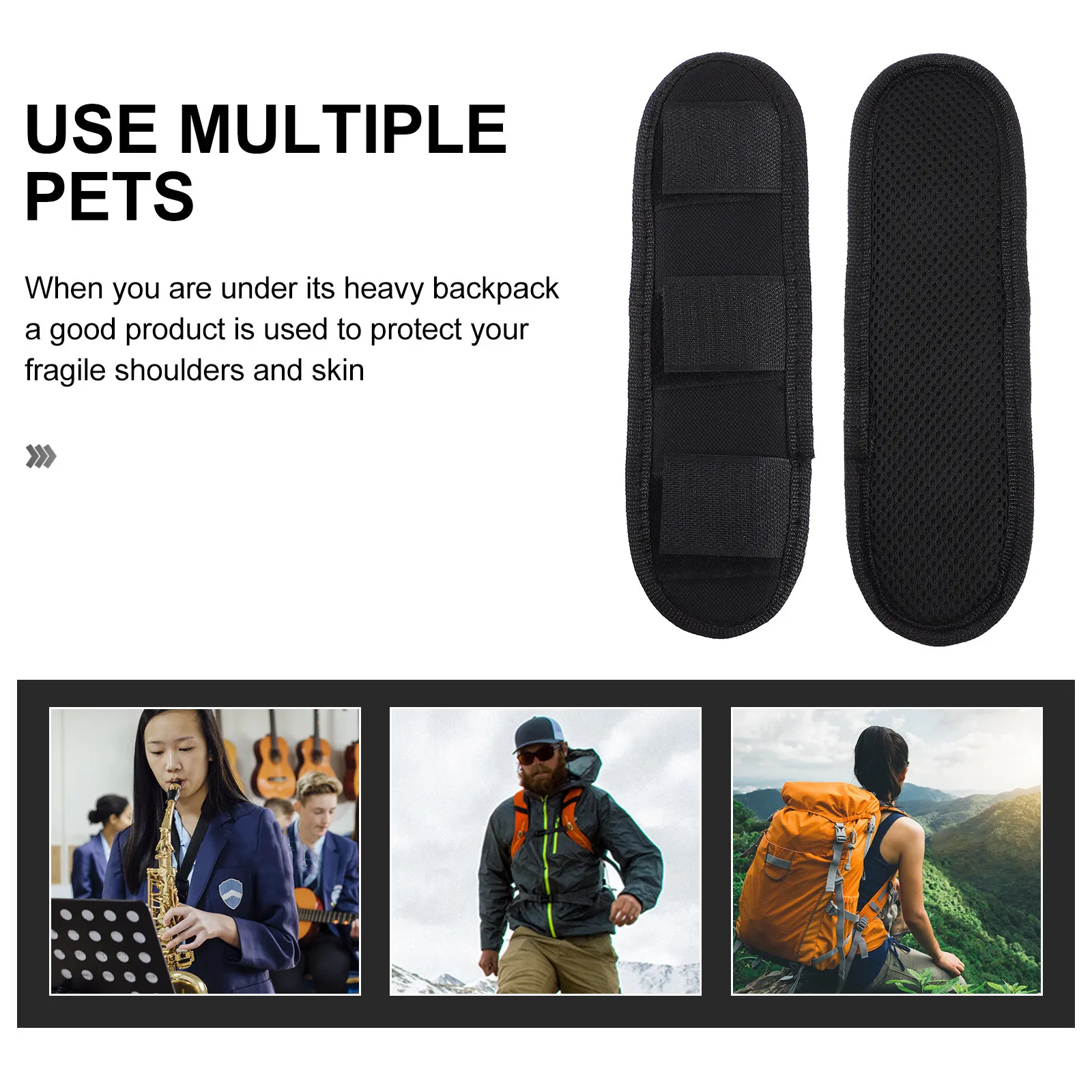 Backpack Shoulder Pad Nylon Hiking Bag Pressure Relief Decompression Shoulder Strap Pad Anti-Slip Comfortable Weight-Reducing