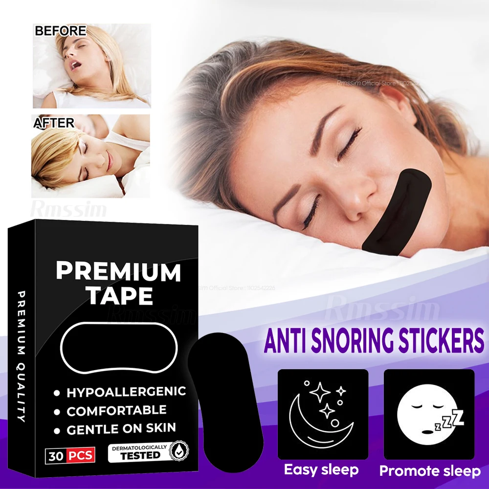 30/60PCS Anti Snoring Sticker Better Sleep Improve Mouth Breathing Reduce Snore Nighttime Sleep Mouth Correction Tape For Adult