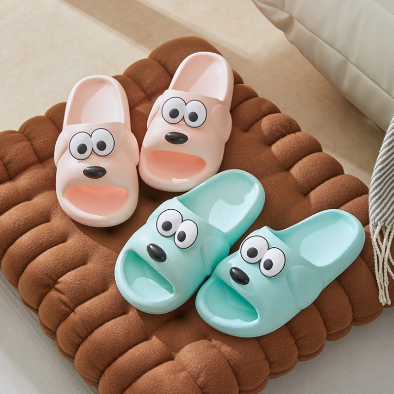 2023 Indoor Cotton Dog Slippers Flat Women Men Bathroom Slides Couples Summer Shoes Soft EVA Non-slip Funny Beach Flip Flops