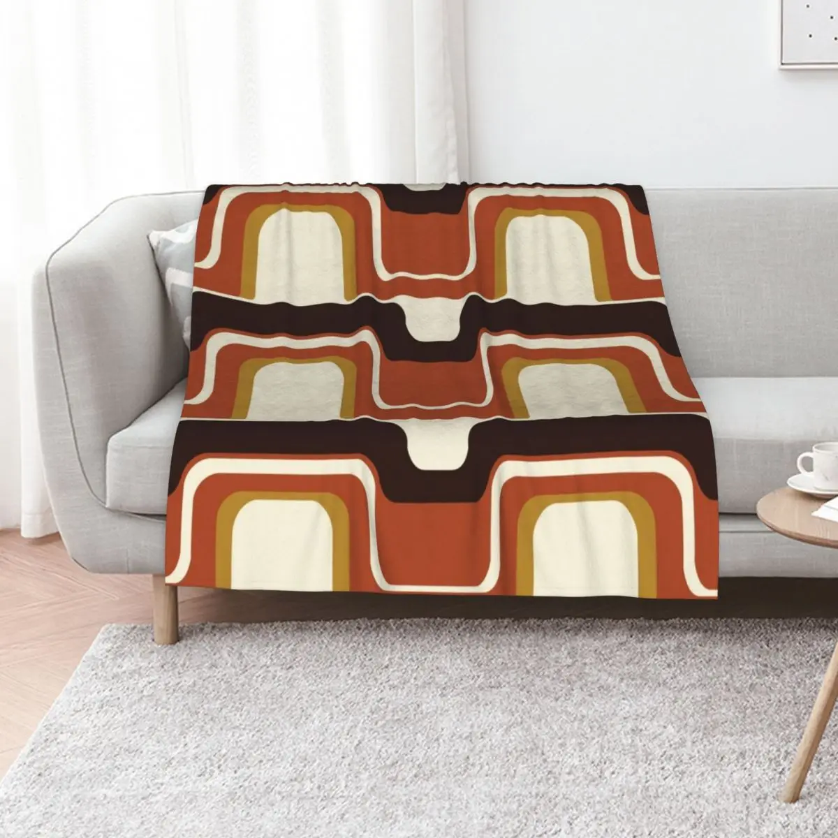 Mid-Century Modern Meets 1970s Rust Throw Blanket anime Retros Moving christmas gifts Thin Blankets