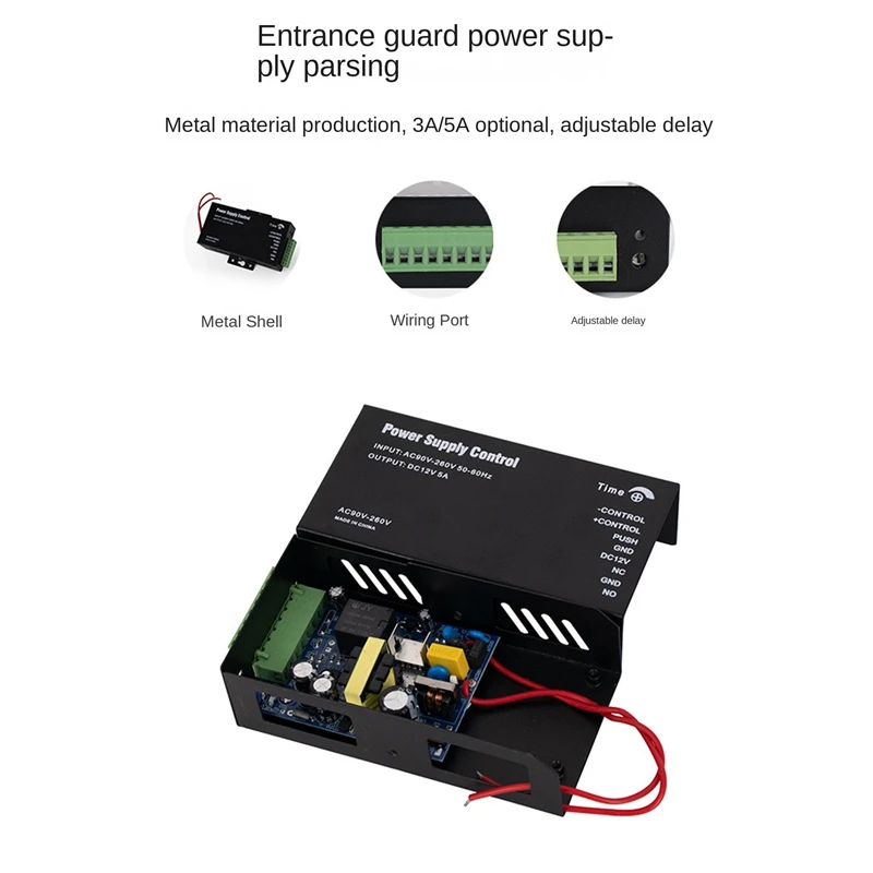 Sistema de Control de Acceso de puerta, adaptador de fuente de alimentación, interruptor, NEW-DC12V, 5A, CA 90-260V, para máquina de Control de acceso