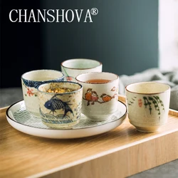 CHANSHOVA-Chinese Retro Style Ceramic Teacup, Chinese Porcelain Tea Cup, Small Coffee Cups, T027, 180ml