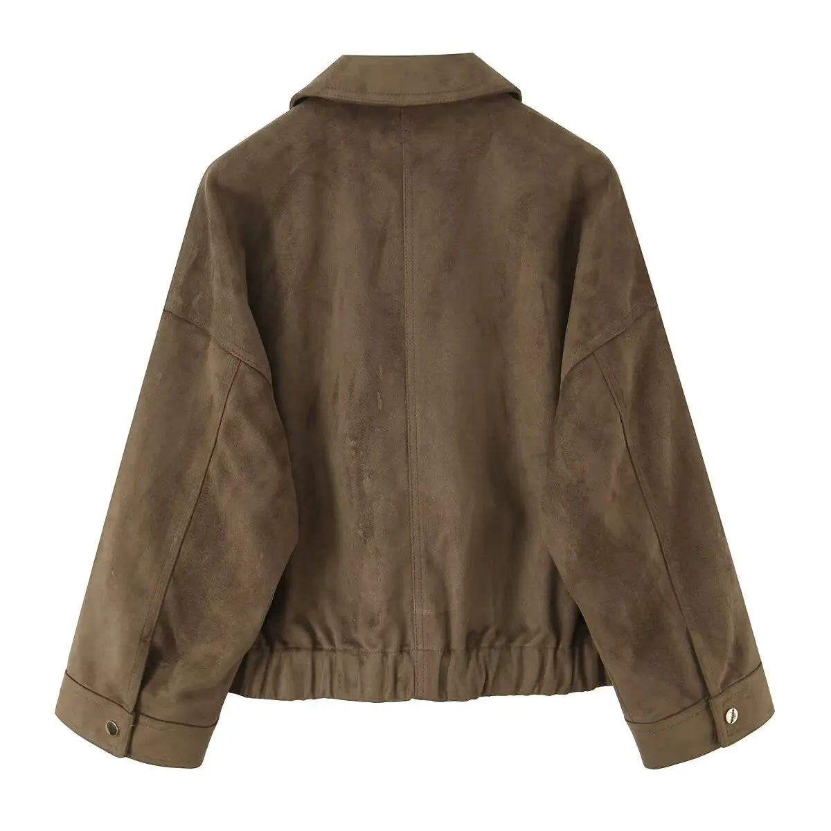 

Faionable Velvet Texture Jaet Coat for Women Autumn New Sle JNLEAOG 30377 Long Sve Flip Collar Polyester Fibre