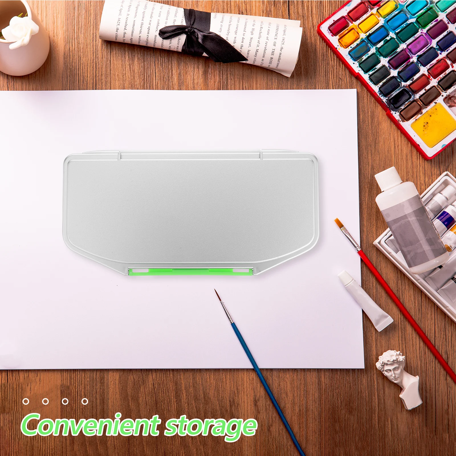 صندوق ألوان مائية مكون من 16 لونًا، أداة رسم احترافية للفنانين، لوحة تخزين متينة وخفيفة الوزن ABS #2