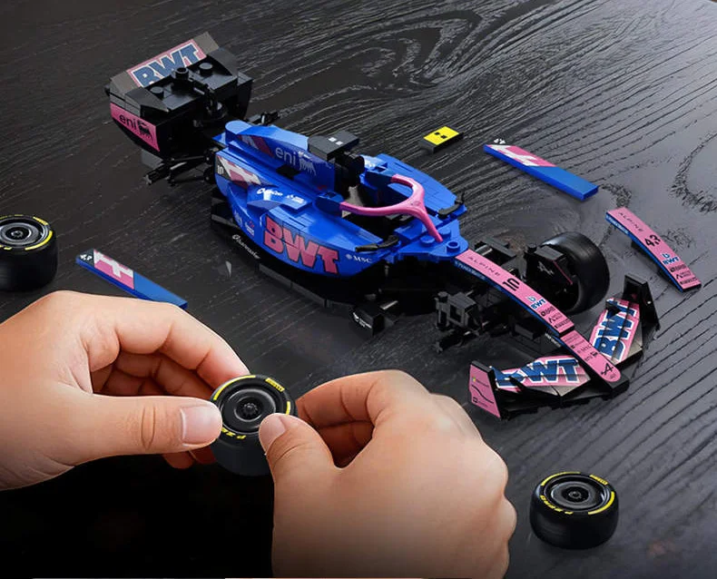 Renn-Champion Baustein-Auto im Maßstab 1:24 BWT Alpines A525 Fahrzeug-Baustein-Modell-Sets Konstruktionsspielzeug für Kinder Geschenke – Detail 6
