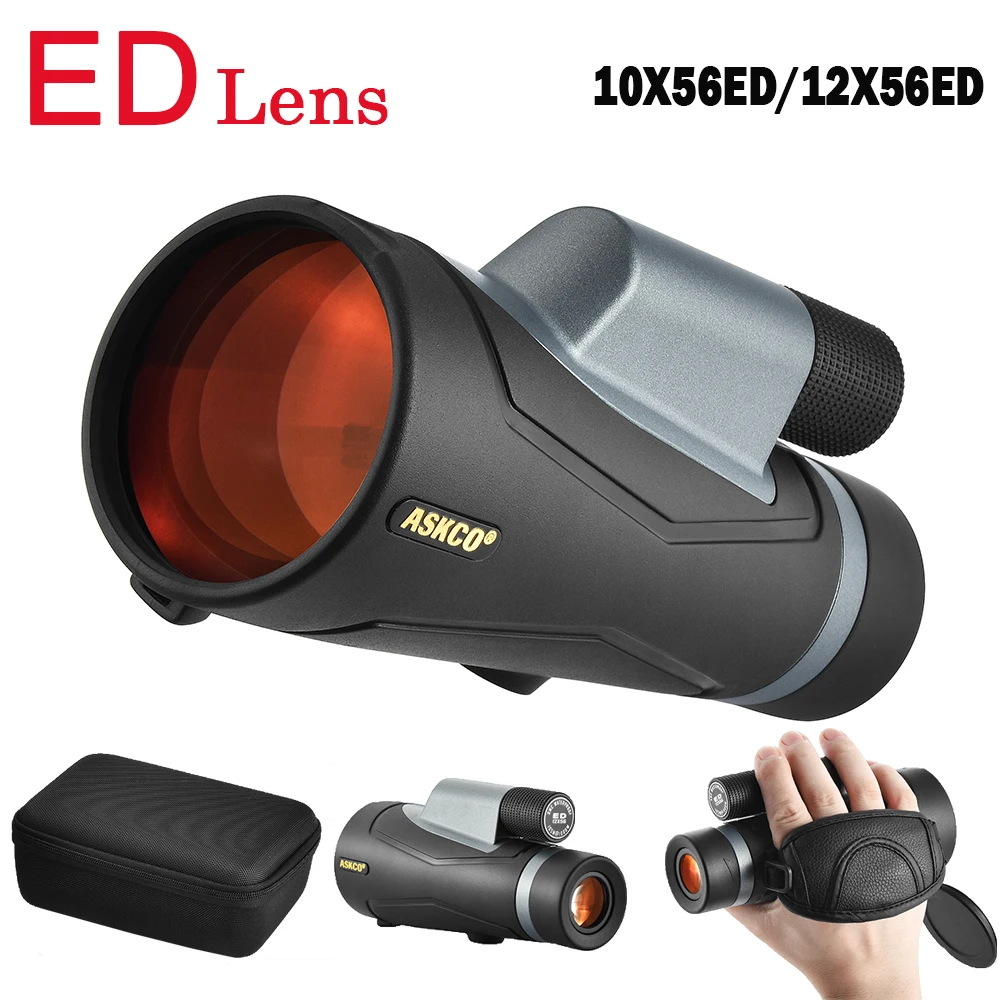 

Мощный монокулярный телескоп 12x56 с ED-стеклом для взрослых, водонепроницаемый, с покрытием SMC, призма BAK4, для наблюдения за птицами, пеших прогулок, охоты
