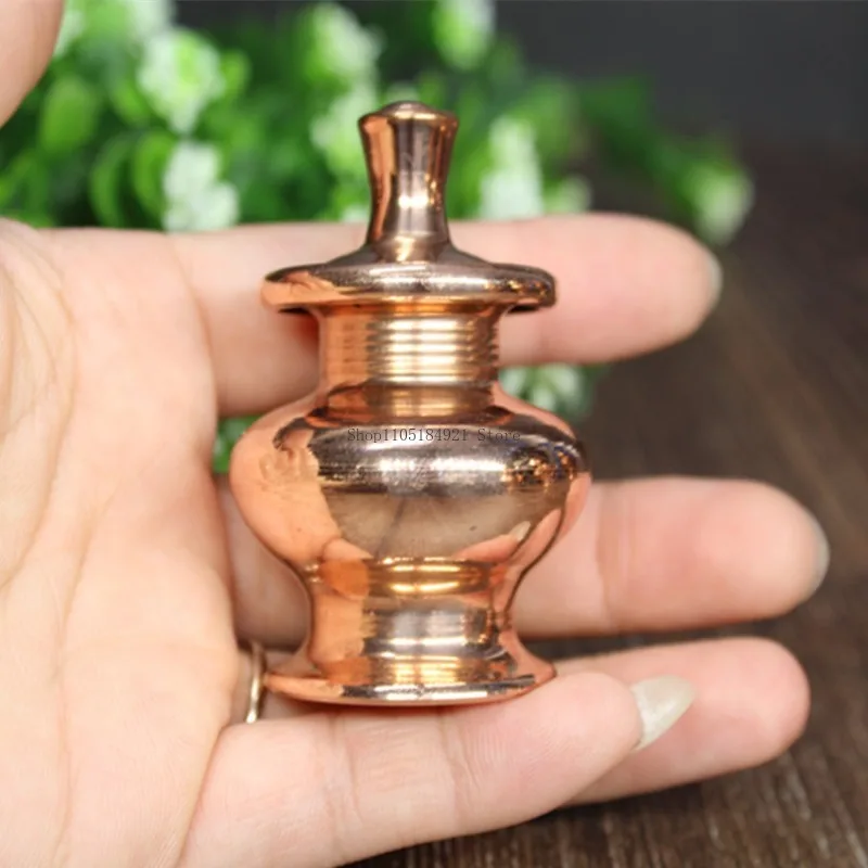 8Cm Spire Pure Copper Mini Treasure Bottle Tibetan Supplies Home Indoor Buddhist Hall Offering Ornament Purification Bottle