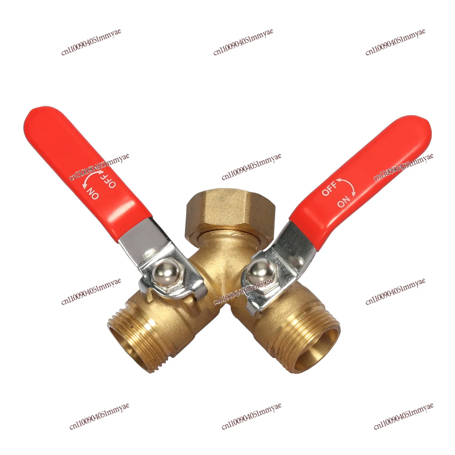 

Brass Y Valve Two-way Hose Splitter 3/4GHT Garden Hose Threaded All Copper Double-way Valve Water Separation