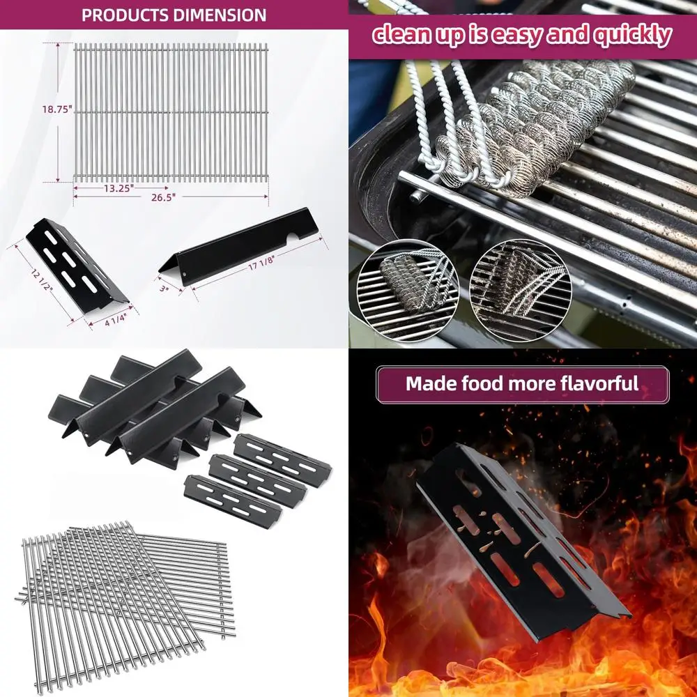 

Weber Genesis II 300 Series Cooking Grids and Flavorizer Bars Heat Deflector Replacement for E-310, E-315, E-325, E-330, E-335,