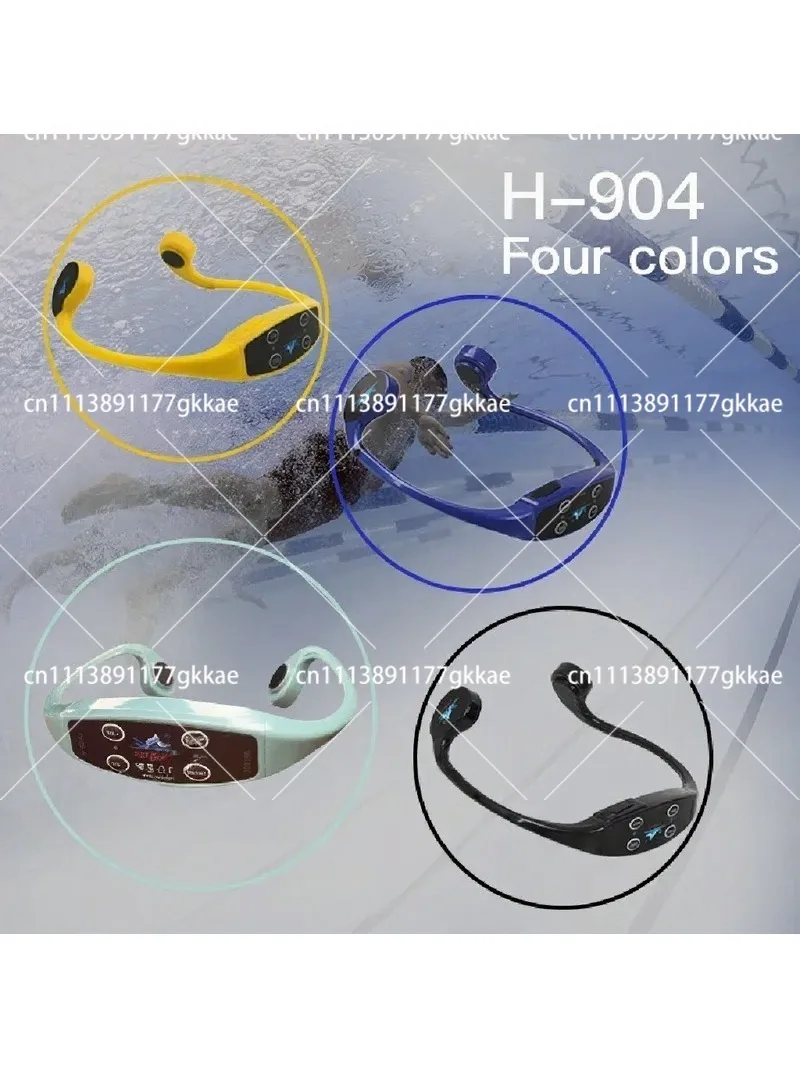 Swimming Headphones Bone Conduction Open Ear MP3 Player Waterproof Radio Walkie Talkie Headset for Coach Training