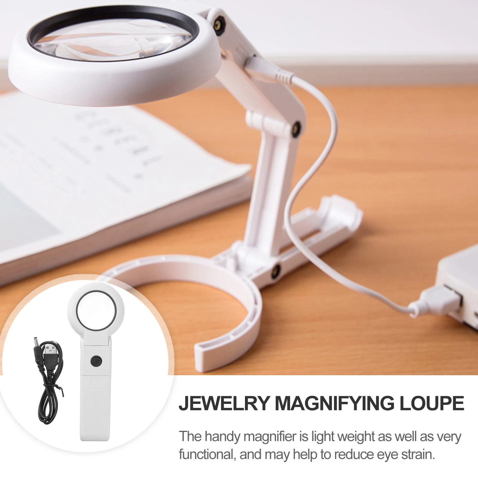 

Multipurpose LED Illuminated Magnifier 10X Glass Map Reading Jewelry Loupe Compact H held Suitable Home Office Travel