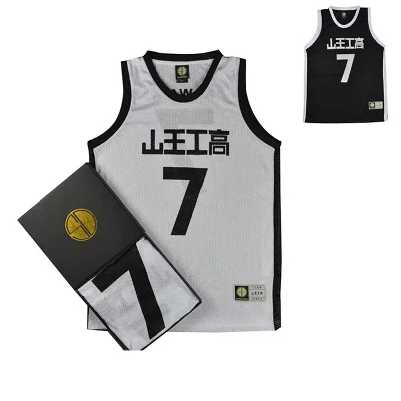 Sannoh Anime Shohoku sekolah basket tim Jersey hitam Akita Eiji 9 Sawakita Jersey atasan pakaian olahraga seragam Cosplay kostum