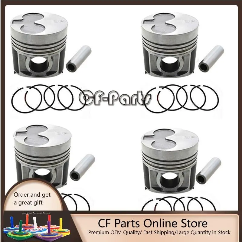 

4 шт., комплект поршней с кольцом 115017490 21318269 для двигателя Perkins 403C 403D 84 мм