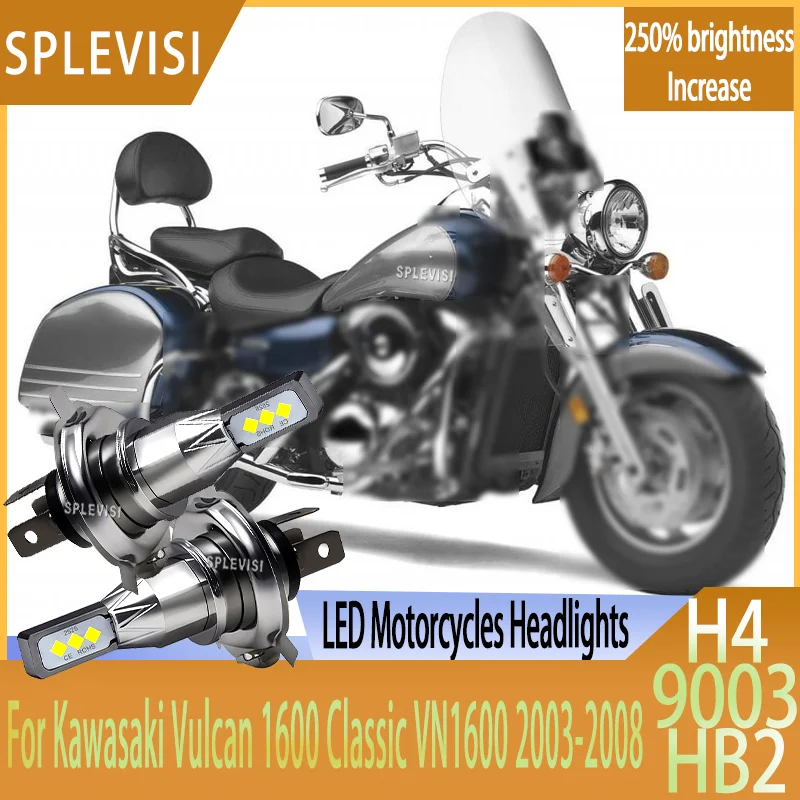

Motorcycle LED Headlight Bulb: Aluminum, Fanless, Wireless for Kawasaki Vulcan 1600 Classic VN1600 2003 2004 2005 2006 2007 2008